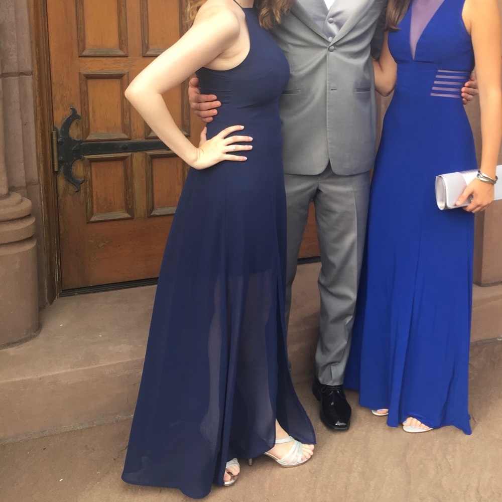 Formal gown with sheer skirt